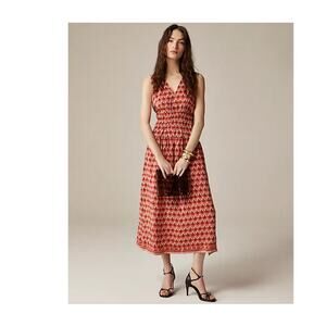 J Crew Ruffle Slip Floral Viscose Chiffon Midi Dress US Women's XS Petite